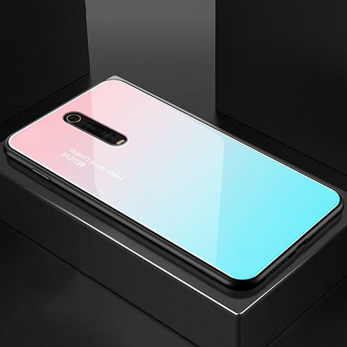 Silicone Frame Mirror Case Cover for Xiaomi Mi 9T Pro Sky Blue