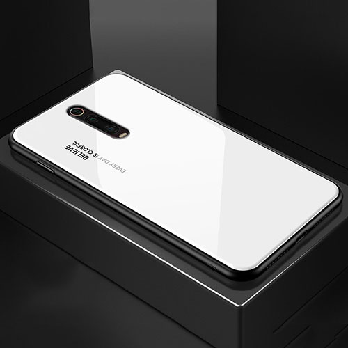 Silicone Frame Mirror Case Cover for Xiaomi Mi 9T Pro White