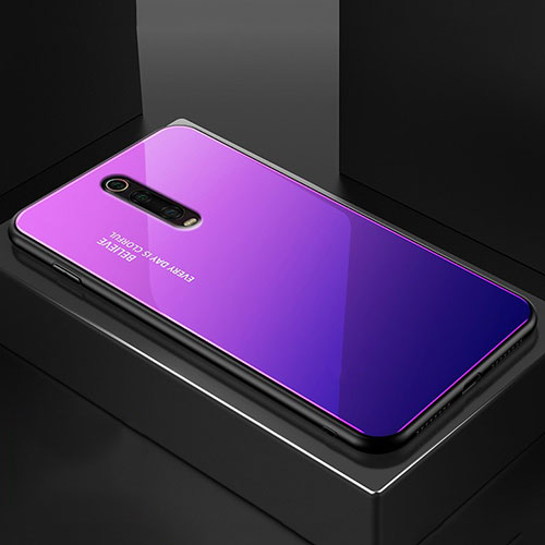 Silicone Frame Mirror Case Cover for Xiaomi Mi 9T Purple