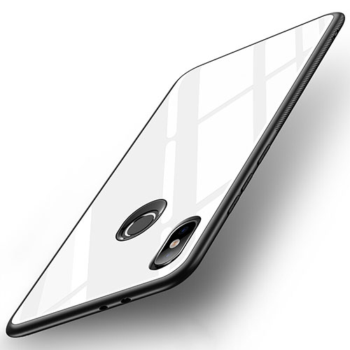 Silicone Frame Mirror Case Cover for Xiaomi Mi A2 White