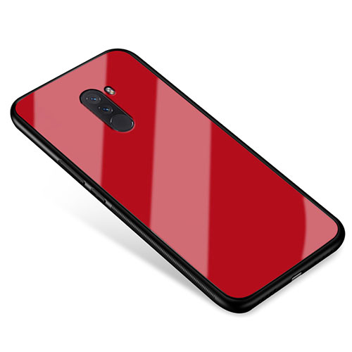 Silicone Frame Mirror Case Cover for Xiaomi Pocophone F1 Red