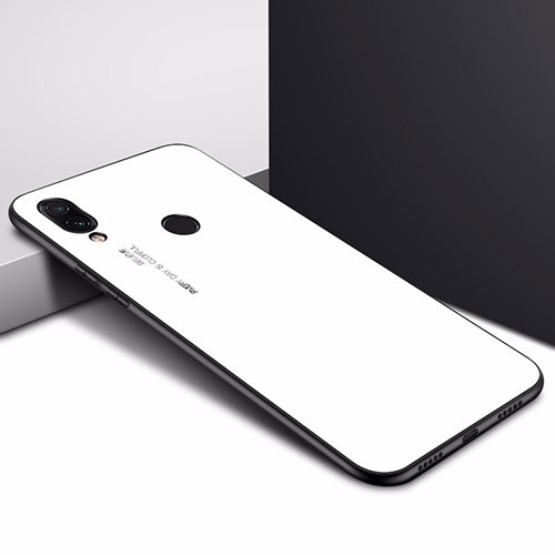 Silicone Frame Mirror Case Cover for Xiaomi Redmi 7 White
