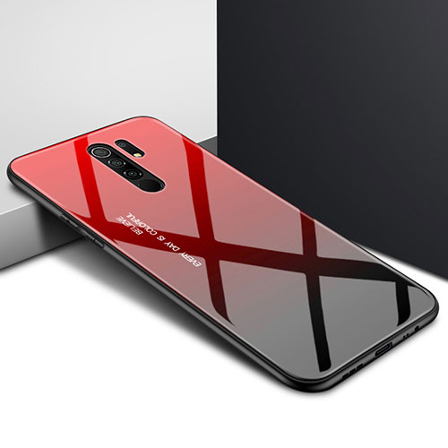 Silicone Frame Mirror Case Cover for Xiaomi Redmi 9 Red