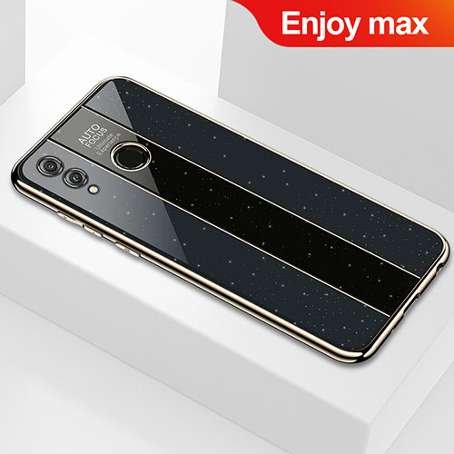 Silicone Frame Mirror Case Cover M01 for Huawei Enjoy Max Black