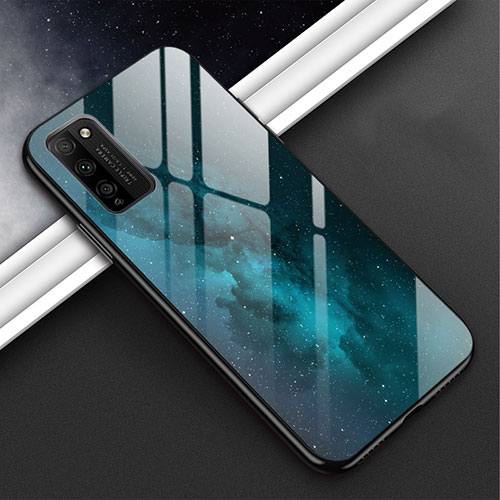 Silicone Frame Mirror Case Cover M01 for Huawei Honor 30 Lite 5G Cyan