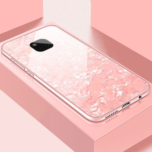 Silicone Frame Mirror Case Cover M01 for Huawei Mate 20 Pro Rose Gold