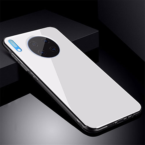 Silicone Frame Mirror Case Cover M01 for Huawei Mate 30 Pro 5G White