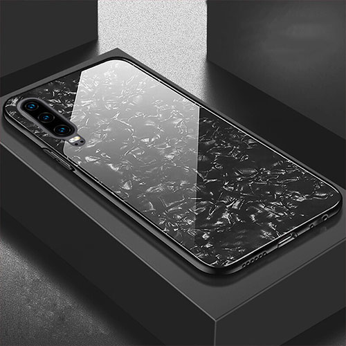 Silicone Frame Mirror Case Cover M01 for Huawei P30 Black