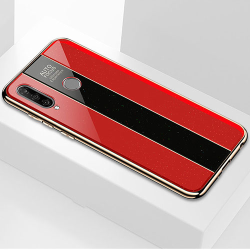 Silicone Frame Mirror Case Cover M01 for Huawei P30 Lite Red