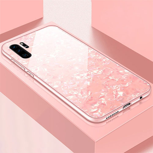 Silicone Frame Mirror Case Cover M01 for Huawei P30 Pro New Edition Pink