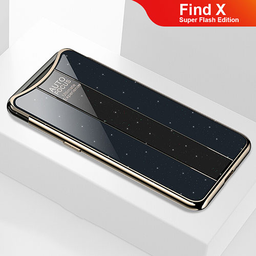 Silicone Frame Mirror Case Cover M01 for Oppo Find X Super Flash Edition Black