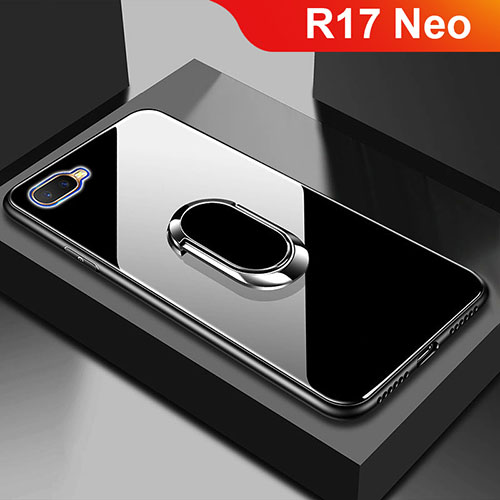 Silicone Frame Mirror Case Cover M01 for Oppo R17 Neo Black