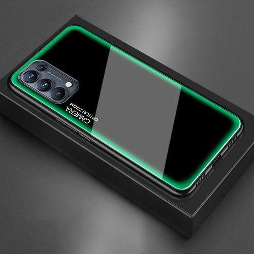 Silicone Frame Mirror Case Cover M01 for Oppo Reno5 Pro 5G Green