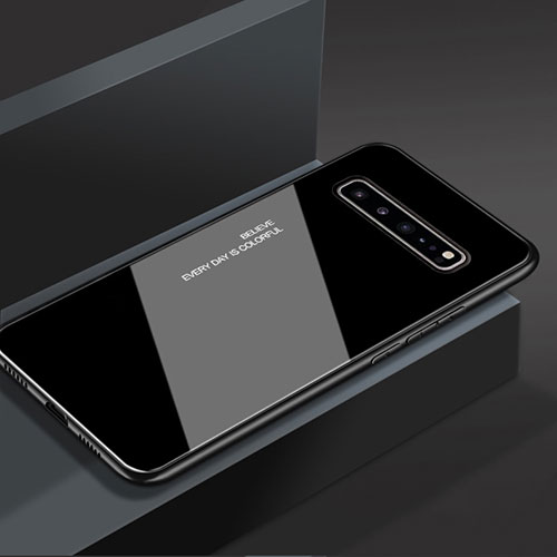 Silicone Frame Mirror Case Cover M01 for Samsung Galaxy S10 5G SM-G977B Black