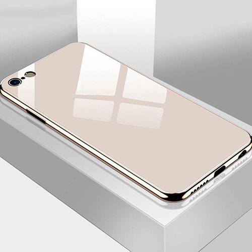 Silicone Frame Mirror Case Cover M02 for Apple iPhone 6S Plus Gold