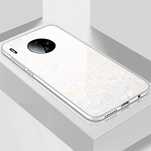 Silicone Frame Mirror Case Cover M02 for Huawei Mate 30E Pro 5G White