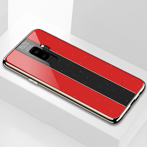 Silicone Frame Mirror Case Cover M02 for Samsung Galaxy S9 Plus Red