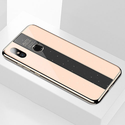 Silicone Frame Mirror Case Cover M02 for Xiaomi Mi A2 Gold