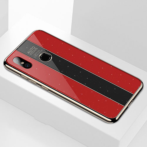 Silicone Frame Mirror Case Cover M02 for Xiaomi Mi A2 Red