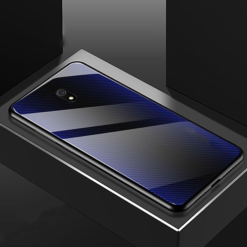 Silicone Frame Mirror Case Cover M02 for Xiaomi Redmi 8A Blue