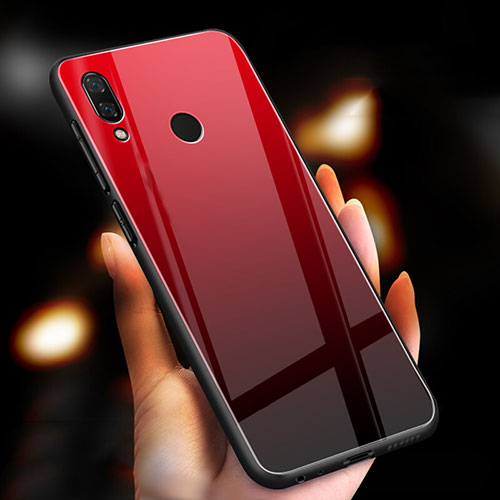 Silicone Frame Mirror Case Cover M03 for Huawei Honor 10 Lite Red