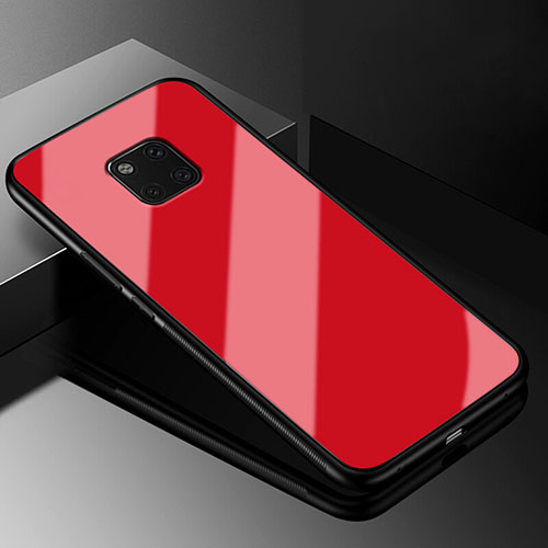 Silicone Frame Mirror Case Cover M03 for Huawei Mate 20 Pro Red