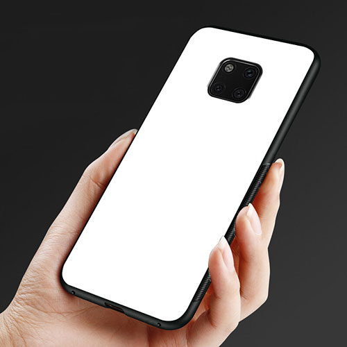 Silicone Frame Mirror Case Cover M03 for Huawei Mate 20 Pro White