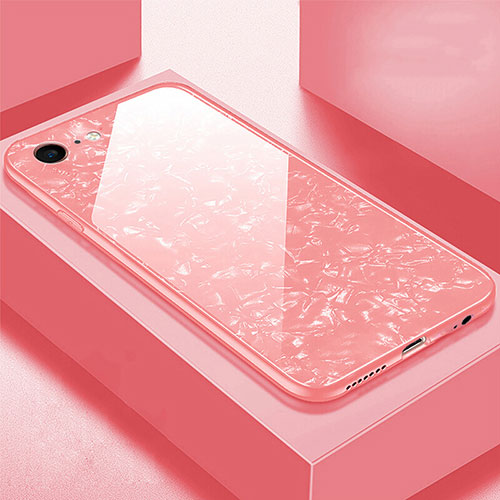 Silicone Frame Mirror Case Cover P01 for Apple iPhone 6S Plus Rose Gold