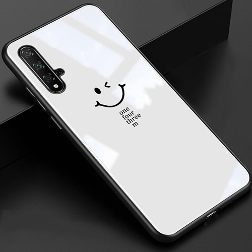 Silicone Frame Mirror Case Cover T01 for Huawei Honor 20 White