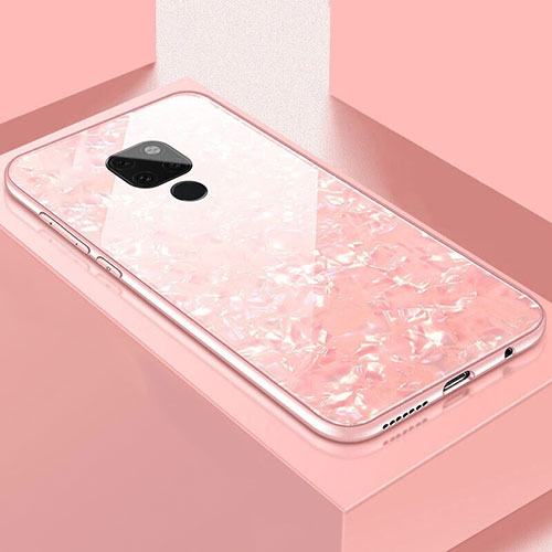 Silicone Frame Mirror Case Cover T01 for Huawei Mate 20 Pink