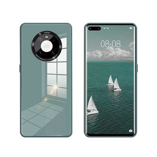 Silicone Frame Mirror Case Cover T01 for Huawei Mate 40 Pro Green
