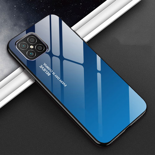 Silicone Frame Mirror Case Cover T01 for Huawei Nova 8 SE 5G Blue