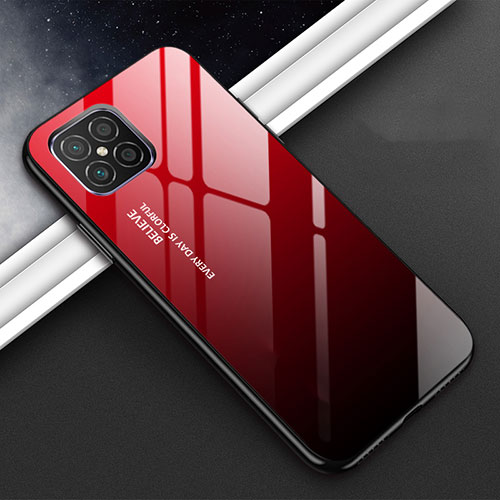 Silicone Frame Mirror Case Cover T01 for Huawei Nova 8 SE 5G Red