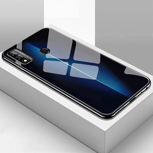 Silicone Frame Mirror Case Cover T01 for Huawei Nova Lite 3 Plus Blue