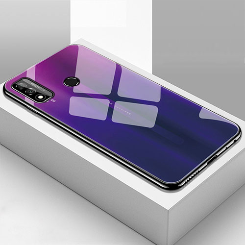 Silicone Frame Mirror Case Cover T01 for Huawei Nova Lite 3 Plus Purple