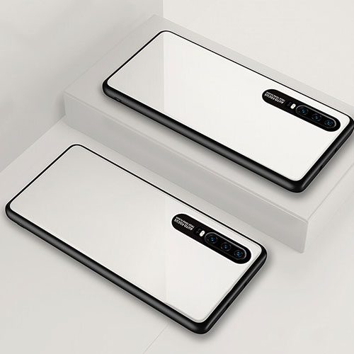 Silicone Frame Mirror Case Cover T01 for Huawei P30 White