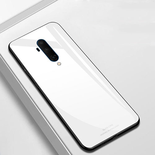 Silicone Frame Mirror Case Cover T01 for OnePlus 7T Pro White