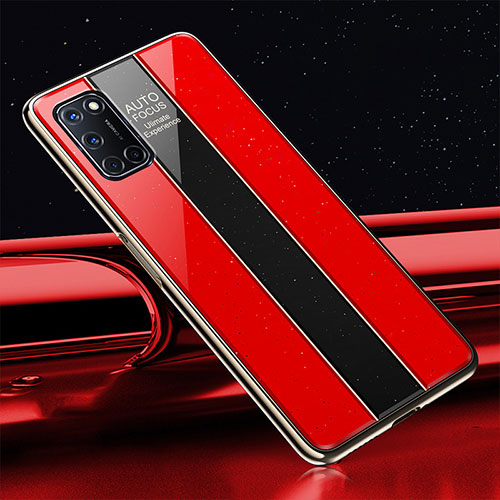 Silicone Frame Mirror Case Cover T01 for Oppo A92 Red