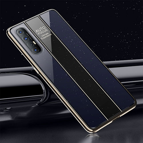 Silicone Frame Mirror Case Cover T01 for Oppo Find X2 Neo Blue