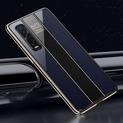 Silicone Frame Mirror Case Cover T01 for Oppo Find X2 Pro Blue