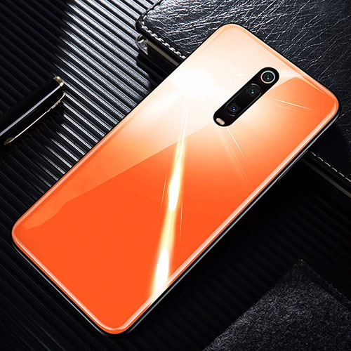 Silicone Frame Mirror Case Cover T01 for Xiaomi Mi 9T Orange
