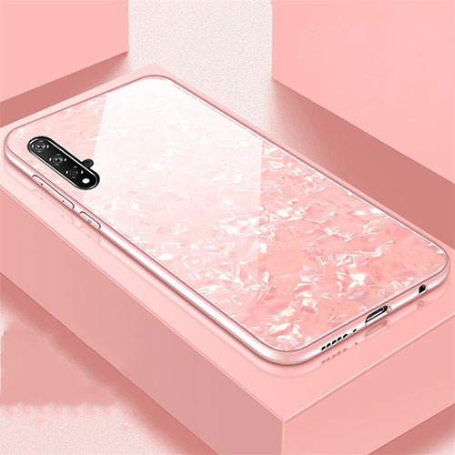 Silicone Frame Mirror Case Cover T02 for Huawei Honor 20 Pink