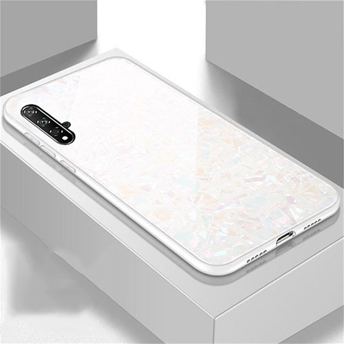 Silicone Frame Mirror Case Cover T02 for Huawei Honor 20 White