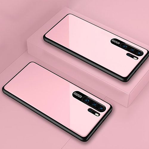 Silicone Frame Mirror Case Cover T02 for Huawei P30 Pro Pink