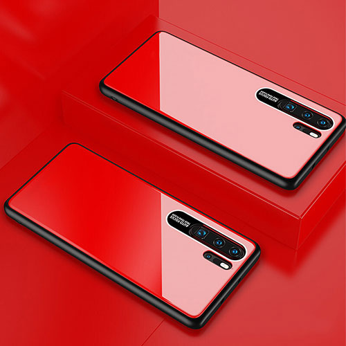 Silicone Frame Mirror Case Cover T02 for Huawei P30 Pro Red