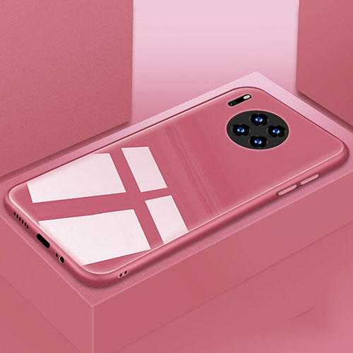 Silicone Frame Mirror Case Cover T03 for Huawei Mate 30 Pro 5G Pink