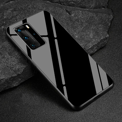Silicone Frame Mirror Case Cover T03 for Huawei P40 Pro Black