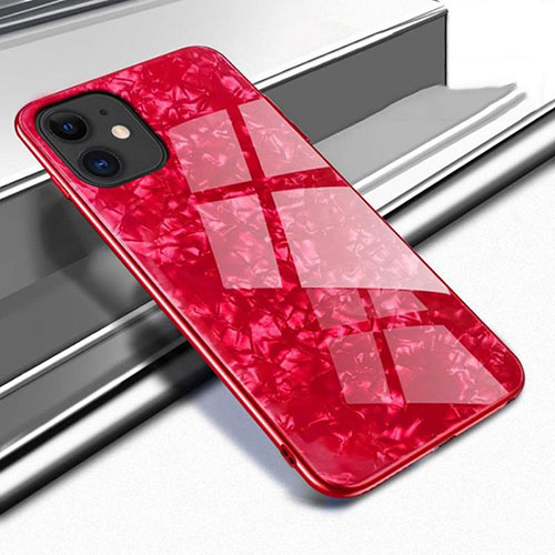 Silicone Frame Mirror Case Cover T04 for Apple iPhone 11 Red