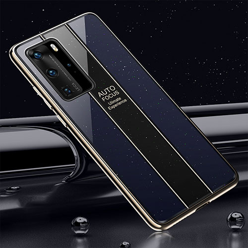 Silicone Frame Mirror Case Cover T04 for Huawei P40 Pro Blue