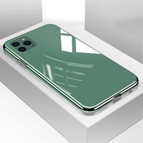 Silicone Frame Mirror Case Cover T05 for Apple iPhone 11 Pro Green